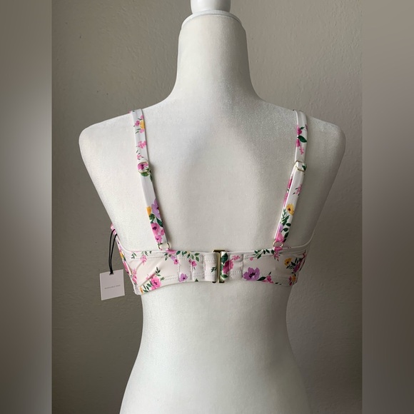 Shade & Shore Cream Pink Ruched Bustier Swim Top - Picture 2 of 4